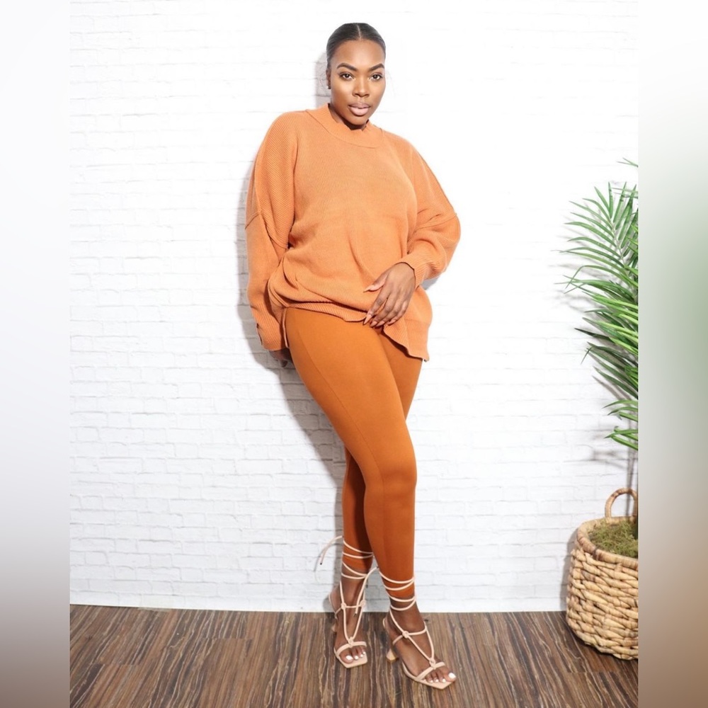 Knitted Sweater 3-Piece Legging Set | Almond
